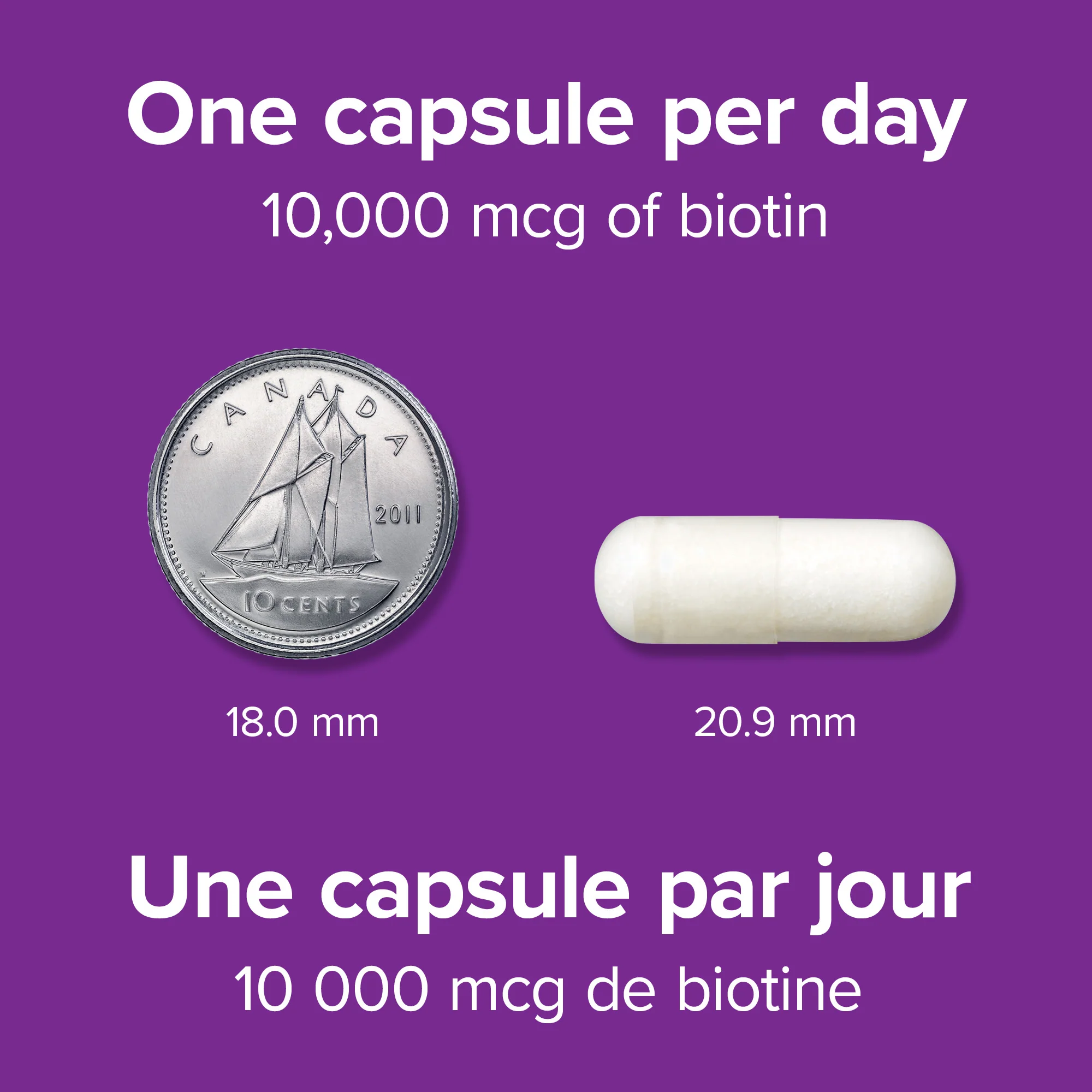 Biotin 10,000 mcg Vegetarian Capsules - Image 3